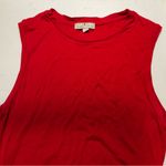 James Perse  Top Women's Red Rib Ruched Tank Sz 2 Y2K Photo 2