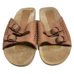 Cherokee Women’s Leather Sandals Slip on Size 8 Brown Braided Photo 0