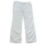 CAbi  White Linen Blend Wide Leg Drawstring Waist Casual Pants Women's Medium Photo 2