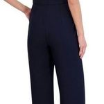 Eliza J  Ruffle Halter Neck Jumpsuit pocket straight leg In Navy size 8 Photo 1