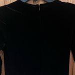 Banana Republic Long-Sleeve Twisted Black Velvet Stretch Midi Wrap Dress Size 4 Photo 8