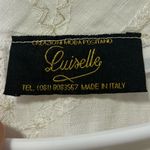 Luiselle Moda Positano Made In Italy Linen embroidered button down Top blouse LG White Photo 2