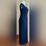 INC Tessuto Black Maxi Cap Sheer Sleeves Dress Slit 18  On Side Sz 6 Zip … Photo 2