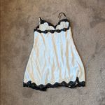 Victoria's Secret  Silver Satin Lace Trim Chemise SIZE M Photo 4