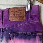 Levi's Levi’s 505 CUSTOM purple pink white ombre hearts distressed cutoff shorts W31 Photo 3