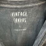 Free People VINTAGE CANVAS OVERSIZED BLACK MINERAL WASH TIGER TEE SZ SMALL EUC Photo 2