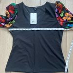 Saint & Sophia Tori Puff Sleeve Black Floral V Photo 10