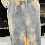 Grey Tie Dye Cropped Jacket & Jogger Set Gray Size M Photo 2