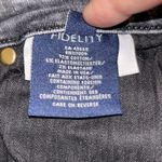 Fidelity Denim Juniper Crop Flare Jeans in Surfire Gray Raw Hem Size 29 Photo 9