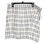 BP Amanda Tennis Mini Skirt Windowpane Print Beige Blue Size 2X NWT Photo 1