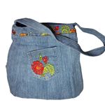 Unbranded Bohemian Jean Bag Floral Embroidery Large Photo 2