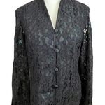 VintageĀ R&K Evening Black FullāLace Collarless Button Down Blazerā8 Photo 0