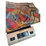 Oscar de la Renta VTG Madras Plaid Sheer Colorful Size 14 Puff Sleeve Yoke Top Photo 11