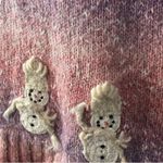 Talbots Vintage Snowman Mohair Sweater L | Holiday Ombre Confetti Knit Appliqué Photo 6