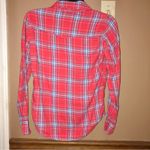 Aerie Plaid Button Up Flannel Shirt Red Blue XS Photo 1