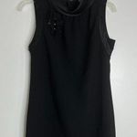 Simply Vera Wang Dress Womens 4 Sleeveless Satin Trim Zip High Neck Shift Black Photo 0