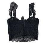 NA-KD  - Sleeve Lace Crop Corset Top in Black Photo 2