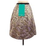 2012 MARNI at H&M Metallic Gold & Purple Jacquard Floral Skirt Photo 1