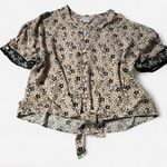 Vera Bradley  Pink and Black Floral Print Short Sleeve Top, Size X-Large Photo 2