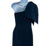 Dress the Population  Tiffany Orchard One Shoulder Midi Dress Bow Shoulder Blue Photo 5