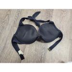 Victoria's Secret Victoria Secret Halter Bikini Swim Top 36B Solid Black Padded Push Up Bathing Photo 3