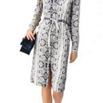 THE SHIRT Rochelle Behrens $195 Snake Python Print‎ Shirt Dress Size XSmall Black Photo 3