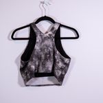 Athleta  Conscious Crop Top Racerback Athletic Sports Bra Black Tie Dye Print L Photo 2