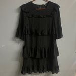 Madewell Eyelet Waterlily Ruffle Half Sleeve Dress in black Gothic whimsigoth Photo 1