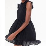 Urban Outfitters UO Gabby Black Ruffle High Neck Flowy Prairie Mini Dress S new Photo 0