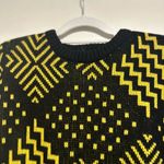 VTG NWT 90s Women’s Sz:M C’est La Vie Black & Yellow Geometric Pullover Sweater Size M Photo 9