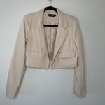Pretty Little Things Beige Cropped Blazer Sz 8 Photo 4