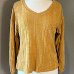 FOR THE REPUBLIC  Golden Mustard Knit Sweater Top Small Photo 0