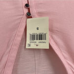 Lucky Brand  Light Pink Woven Mix Henley Top‎ Size S Photo 2