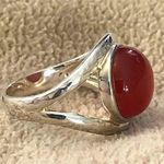 Sterling Silver Carnelian and  Statement Open Band Ring Photo 7