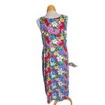 Vtg 1990s DPS Colorful Floral Print Button Up Sleeveless Maxi Sun Dress Sz S Purple Photo 2