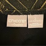Chico's Chico’s Travelers Lurex Jacquard Tank Date Night Elegant Black Gold Size 2 / 12 Photo 3
