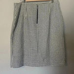 Nicole Miller EVIE HOUNDSTOOTH FAUX WRAP ASYMMETRICAL SKIRT Size 14‎ Black White Tweed Preppy Photo 5