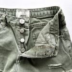 One Teaspoon Bonita Shorts Size 28 Super Khaki Green Denim High Rise Fray Hem Photo 5