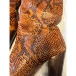 Gianni Binni Knee High Snakeskin Boots size 8 Brown Photo 5