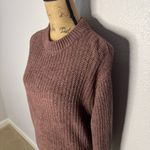 Wilfred Aritzia Essential Chenille Knit Sweater Brown sz S Long Sleeve Crew Neck Photo 2