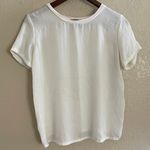 Forever 21 White Satin Contrast Short Sleeve Shirt Photo 2