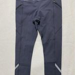 Lululemon Gray Running Capri Leggings Size 6 | Zip Pockets & Reflective Trim Photo 0