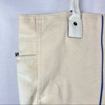 Diane Von Furstenberg  Beige & Blue Canvas Beach Tote Photo 2