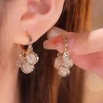 Bellflower Cat Is Eye Stone Earrings for Women Light Luxury and Temperament Photo 0
