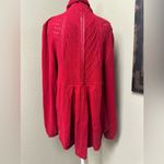 Anthropologie Knitted & Knotted bright red open front crochet sweater cardigan Photo 1