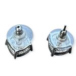 Aquamarine Glass RhinestoneSquare Silver Plated Costume Pierced Stud Earrings‎ Blue Photo 3