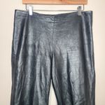Vtg Ralph Lauren Collection Purple Label Gray Metallic Leather Pants 12 Flat Photo 1