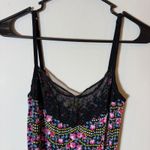 Intimately Free People Floral Lace Trim Slip Dress Adjustable Straps Black Size M Photo 1