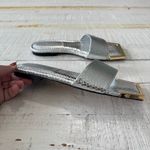 Good American Standout Slide Sandals size 7 Never Worn Silver Square Toe Photo 11