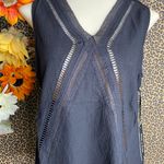 Doe & Rae ✅3/$30✅ NWT  Black Lightweight Embroidered Cotton Tank Top | MEDIUM | Photo 4